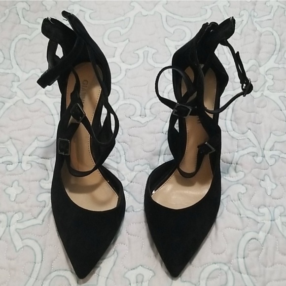 Gianni Bini Black Suede Heels 6 - Picture 1 of 12